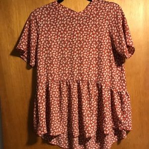 Pink Floral Peplum